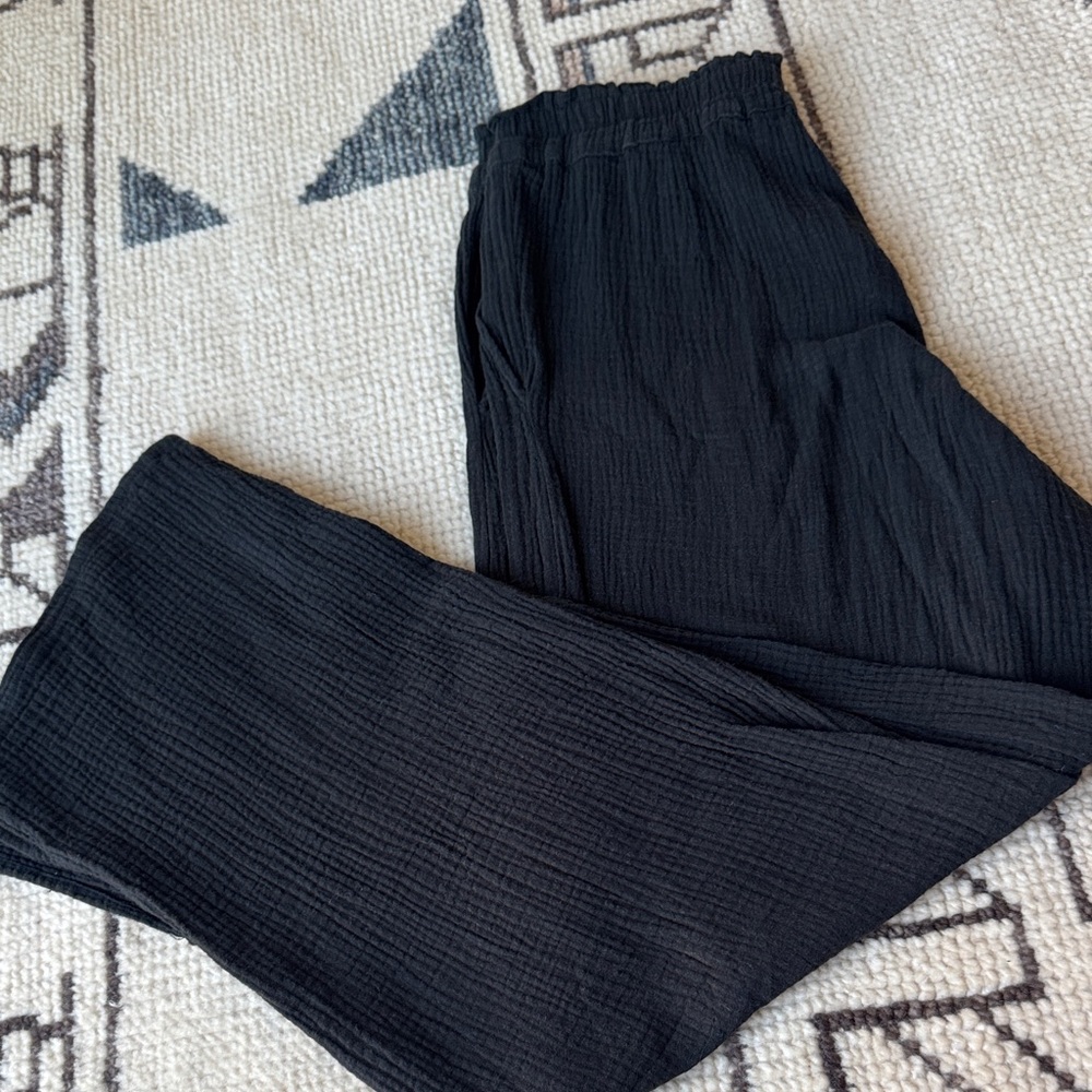 Rails Black Textured Gauzy Pants